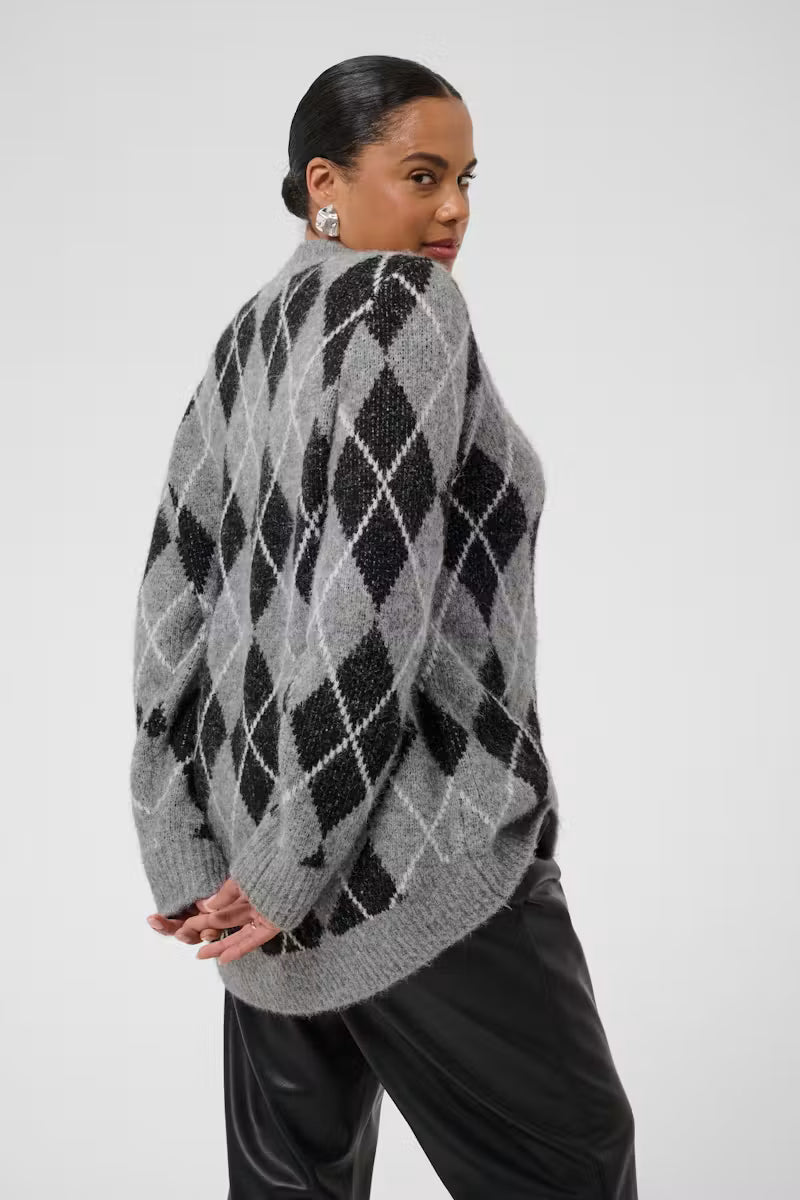 Sima Argyle peysa frá Kaffe Curve