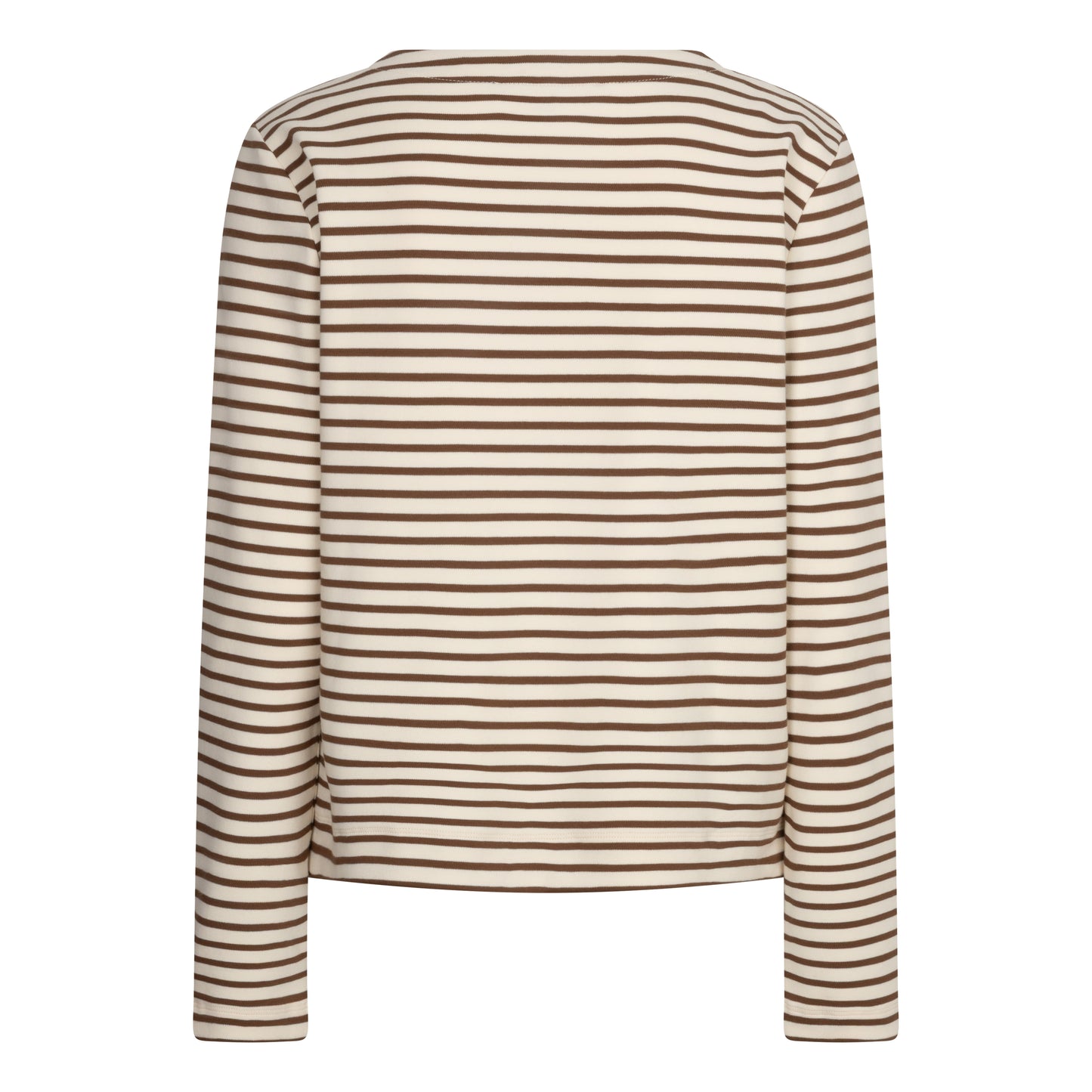 Terry stripe creme/espresso langermabolur frá Red Button