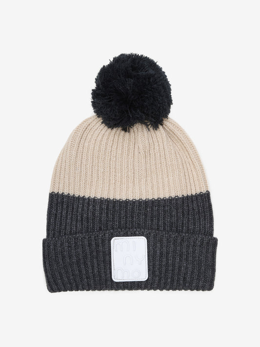 Hat Melange w. Pom Pom húfa frá Minymo