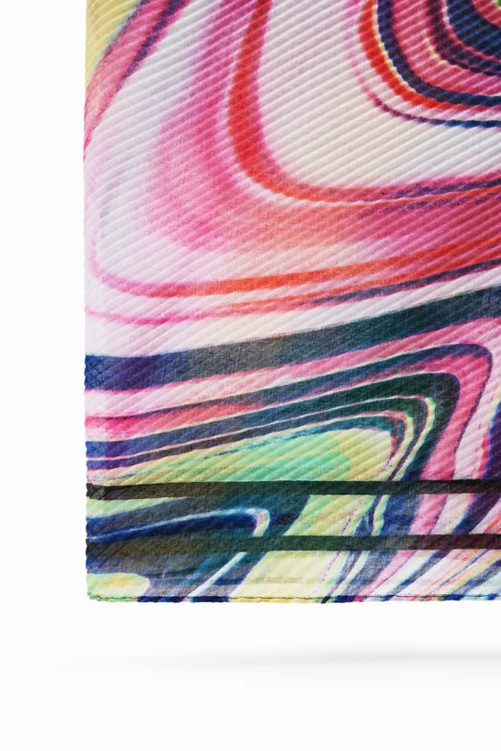 Multicolour pleated rectangular foulard klútur frá Desigual