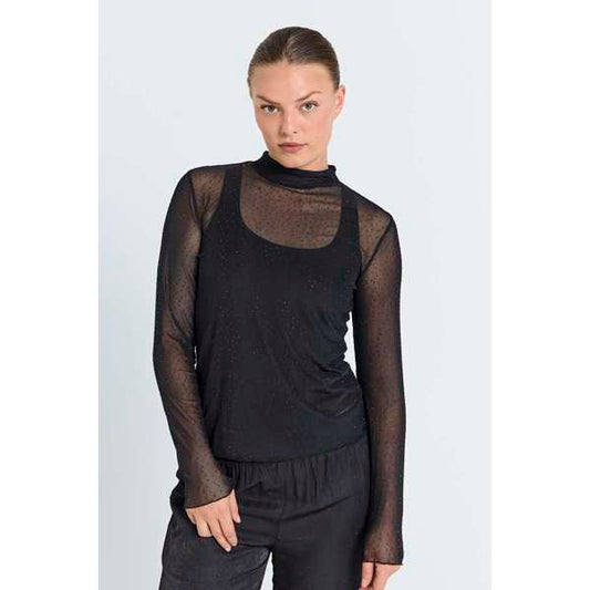 Iska mesh toppur með steinum frá Freequent