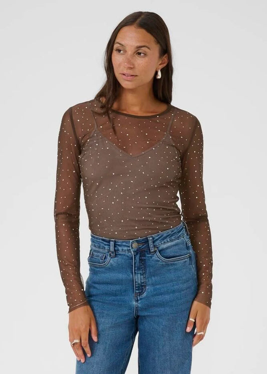 Stinna mesh toppur frá Kaffe