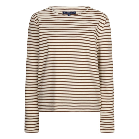 Terry stripe creme/espresso langermabolur frá Red Button