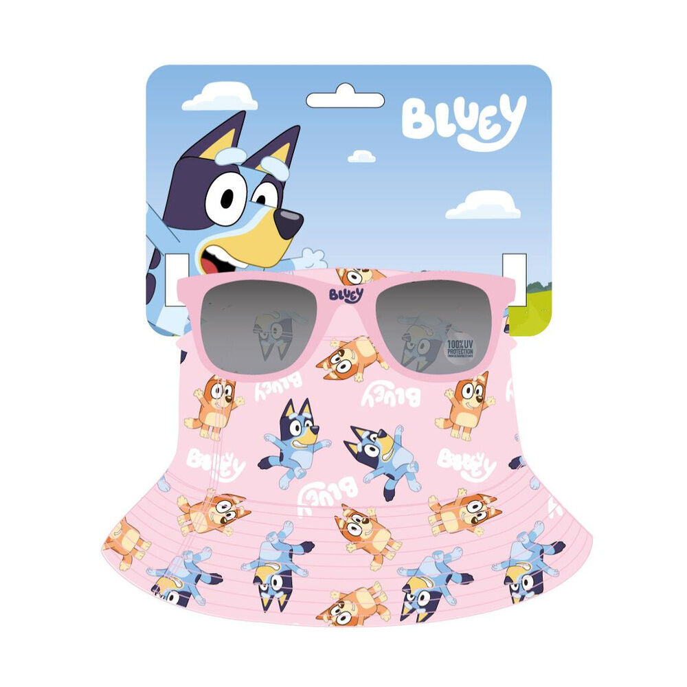 Bluey hattur og sólgleraugu